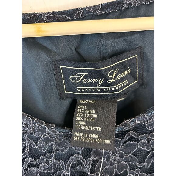 Terry Lewis size 20 2x black lace overlay tank rayon blend new - Picture 4 of 8